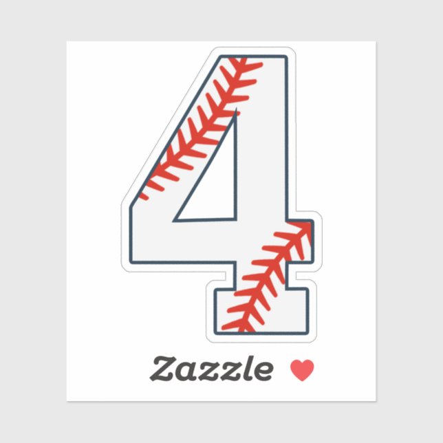 Adesivo Baseball Jersey Number 4 (Folha)