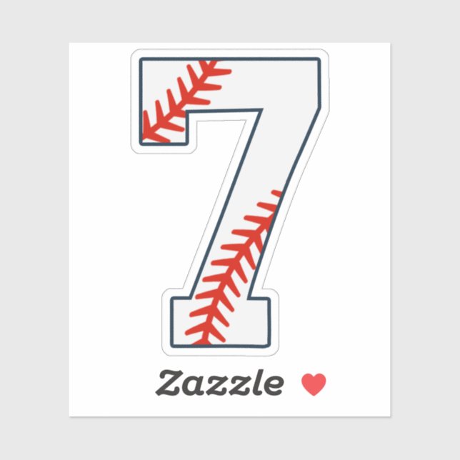 Adesivo Baseball Jersey Number 7 (Folha)