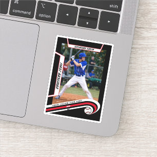 Adesivo Baseball Lembranças Vívido Vermelho Preto Personal