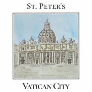 Adesivo Basílica de São Pedro, Cidade do Vaticano, Itália