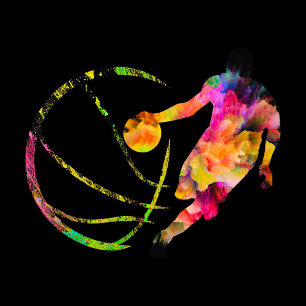 Adesivo basquete de arte de rua Silhouette Basball colorid
