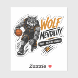 Adesivo Basquetebol Mentalidade de Lobo