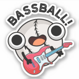 Adesivo Bass Funny Baseball Bass Guitarrista Pun