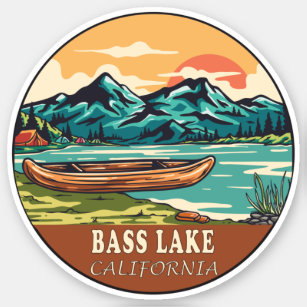 Adesivo Bass Lake California Barco Fish Emblem