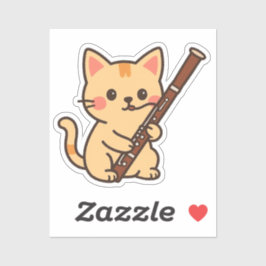 Adesivo Bassoon Cat Illustration