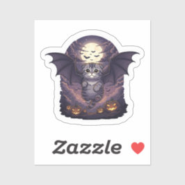 Adesivo Bat Wing Fold - Scottish Fold Bat Cat Halloween