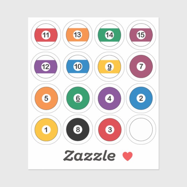 Adesivo Batalhão de bilhar Snooker (Folha)