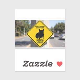 Adesivo Batata de Apoio Emocional French Bulldog Engraçado