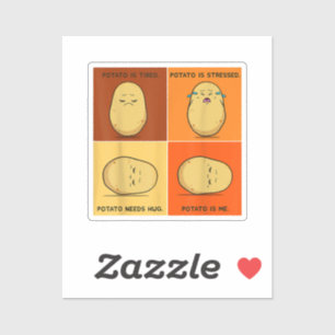 Adesivo Batata Espeto Raiz Legume Tater Amante Vegano Keto