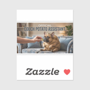 Adesivo Batata Oficial de Sofá Bulldog Francês Engraçado