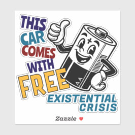 Adesivo Bateria de Cartoon de Pára-choque de Tesla Regret