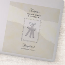 Adesivo Batismo triplicado em 3 cruzamentos amarelas perso