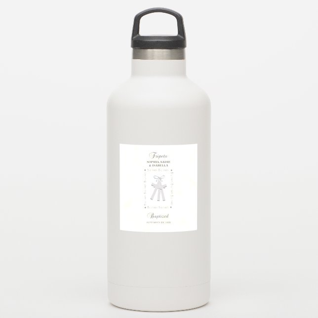 Adesivo Batismo triplicado em 3 cruzamentos amarelas perso (Garrafa d'água)