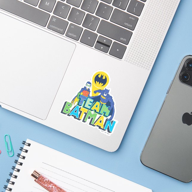 Adesivo Batman | Equipe Batman e Robin (Notebook com iPhone)
