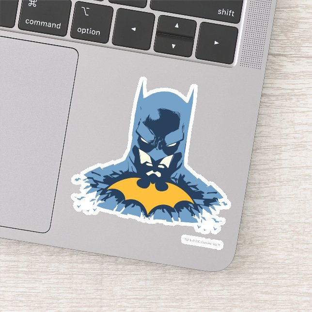 Adesivo Batman Quebrado Com Logótipo Dourado (Detalhe)