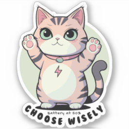 Adesivo Battery at 50 Choose Wisely – Introvert Humour 