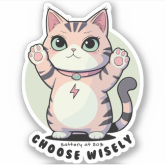 Adesivo Battery at 50 Choose Wisely – Introvert Humour 