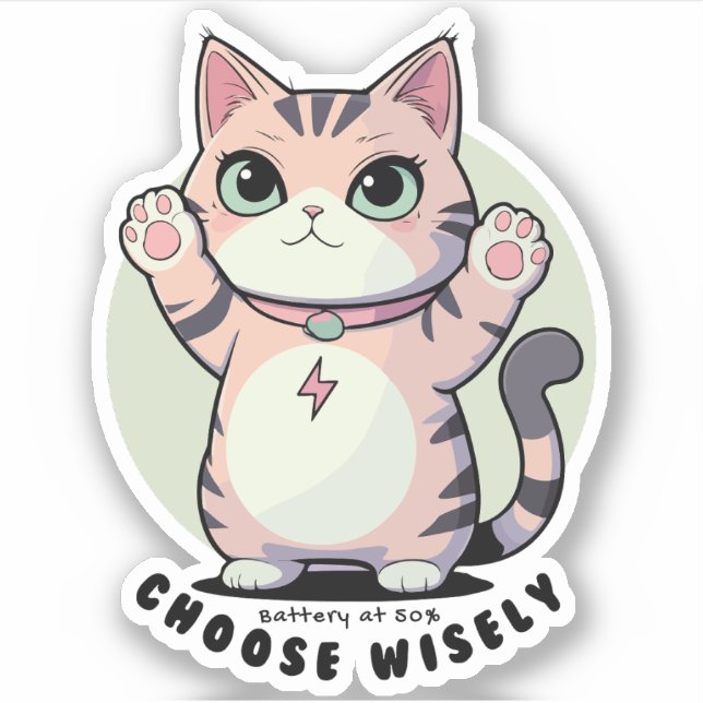 Adesivo Battery at 50 Choose Wisely – Introvert Humour  (Frente)