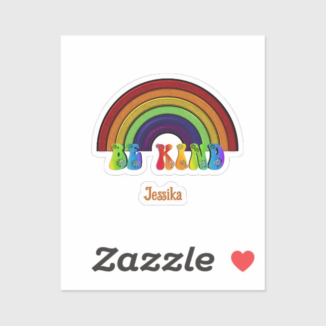 Adesivo Be Kind LGBTQ Rainbow Positivity  (Folha)