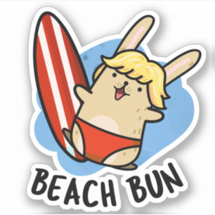 Adesivo Beach Bun Funny Bunny Puns