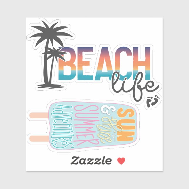 Adesivo Beach Life, Summer Sticker Pack - GraphicLoveShop (Folha)