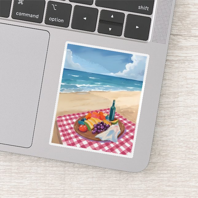 Adesivo Beach Picnic | Ocean Shore Painting Art (Detalhe)