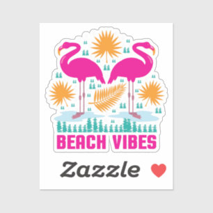 Adesivo Beach Vibes Pink Flamingos-19501
