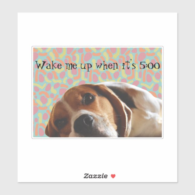 Adesivo Beagle Acordar Me Up (Folha)