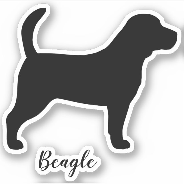 Adesivo Beagle Dog Silhouette Canine Vinyl Sticker Legal (Frente)