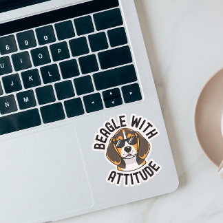 Adesivo Beagle With Attitude Dog Wearing Sunglasses