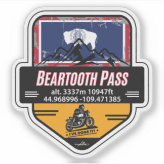 Adesivo Beartooth Pass US 212 Motorcycle 01 Sticker