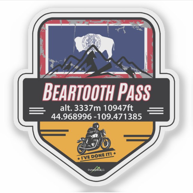 Adesivo Beartooth Pass US 212 Motorcycle 01 Sticker (Frente)