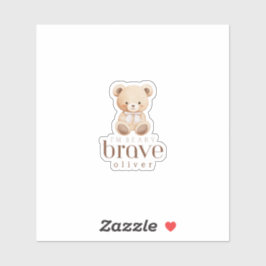 Adesivo beary brave childhood cancer sick kids custom name