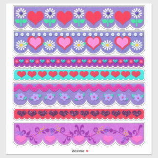 Adesivo Beautiful Felt Style Valentine's Day Borders