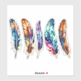 Adesivo Beautiful Multicolor Boho Feathers - Graphic Vinyl