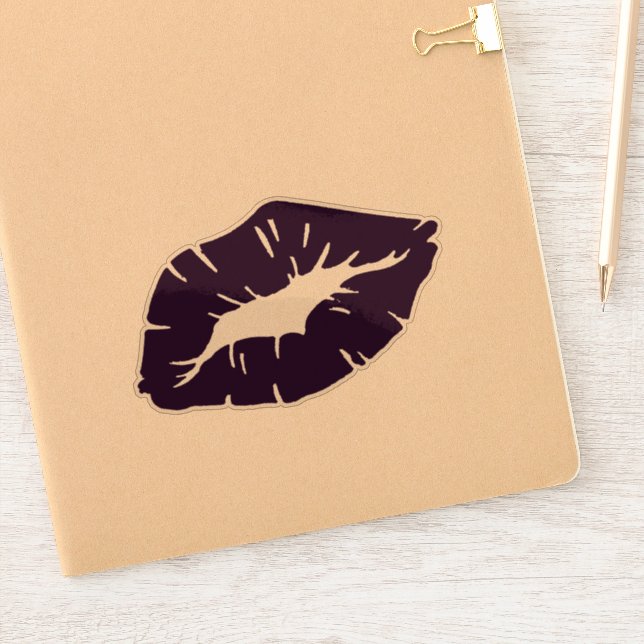 Adesivo Beautiful Purple Lipstick Kiss Isolated (Notebook)