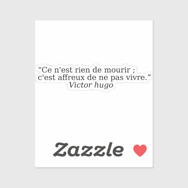 Adesivo Beautiful quotes about life by Victor Hugo (Folha)