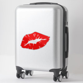 Adesivo Beautiful Red Lipstick Kiss Isolated