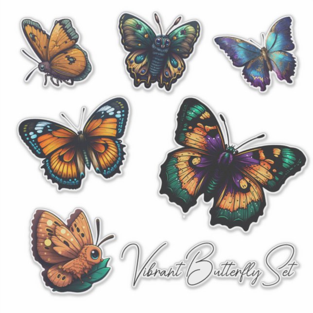 Adesivo Beautiful vibrant colours Butterfly Set (Frente)
