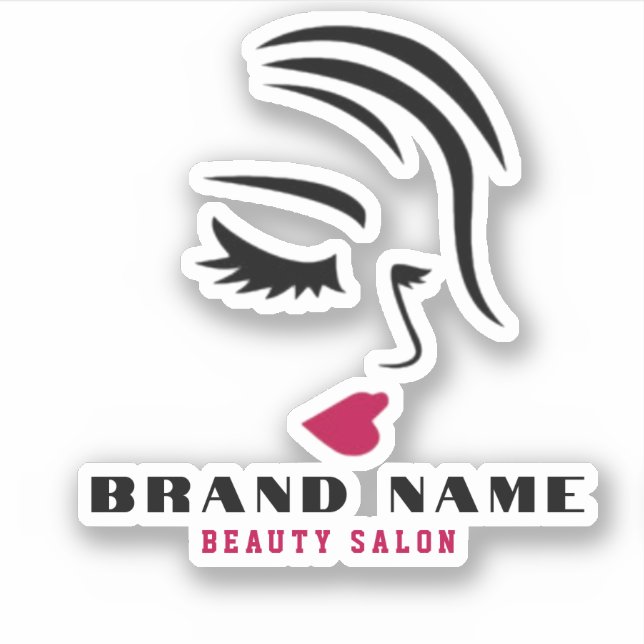 Adesivo Beautiful Women hairdressing beauty salon brand (Frente)