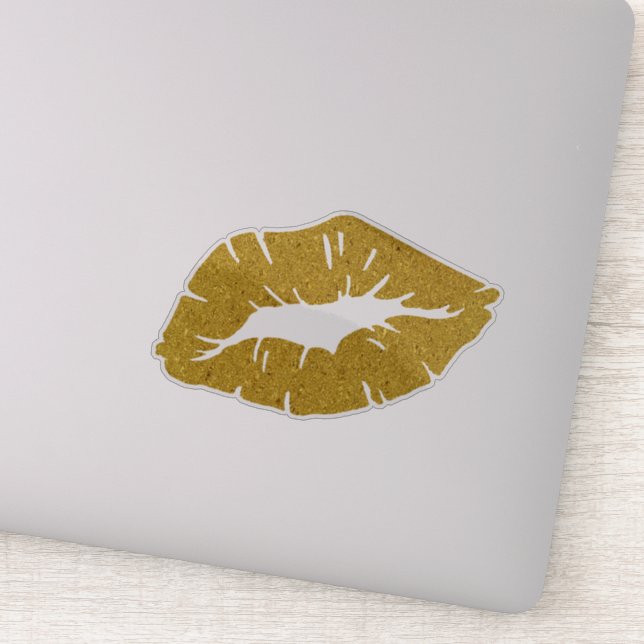 Adesivo Beautiful Yellow Lipstick Kiss Isolated (Detalhe)