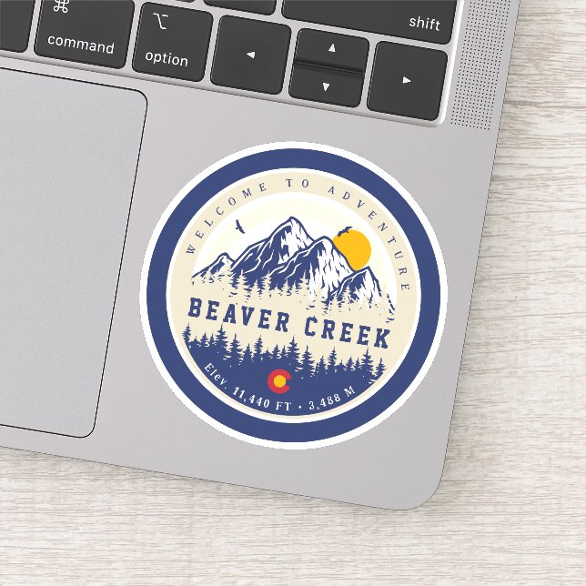Adesivo Beaver Creek Colorado Flag Mountain Souvenir (Detalhe)