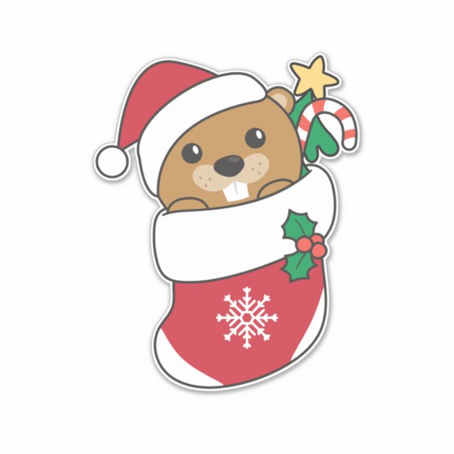 Adesivo Beaver Natal Neve Inverno Beaver (Frente)
