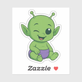 Adesivo Bebê Alien Verde