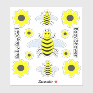 Adesivo Bebê Amarelo-Bonito Abelha Gênero Chá de fralda