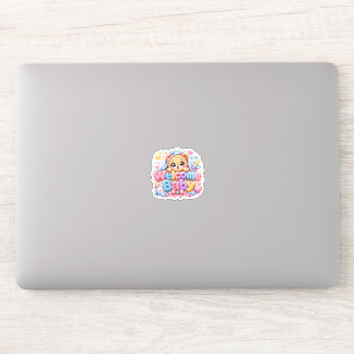 Adesivo Bebê Bem-vindo Urso Teddy Kawaii Fofo Rosa Pastel