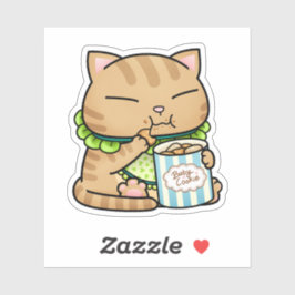 Adesivo Bebê de Gato Laranja Cinto