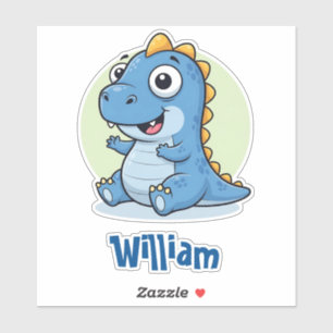 Adesivo Bebê Dinossauro Azul Adorável