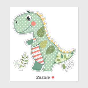 Adesivo Bebê Dinossauro de Patchwork Fofo