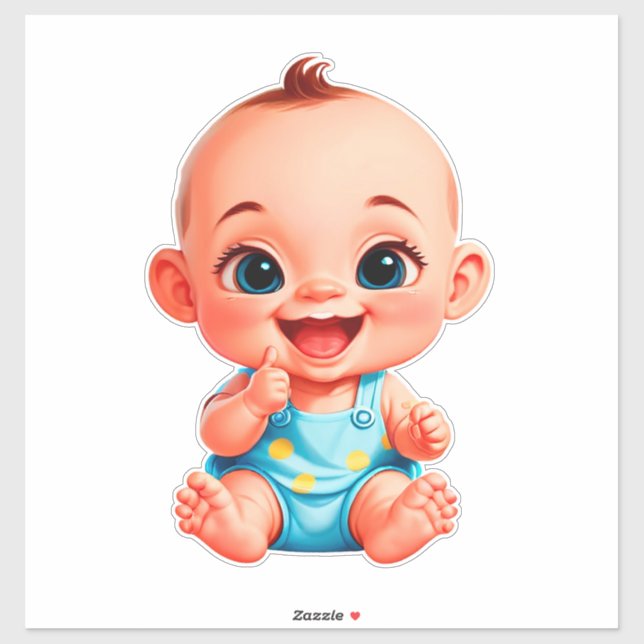 Adesivo Bebê Feliz Desenho Animado (Folha)